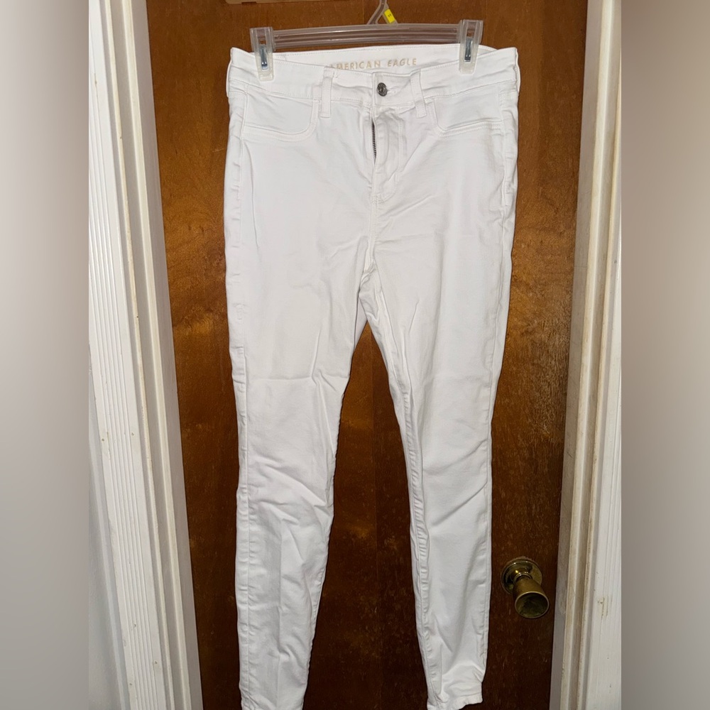 American eagle size 10 white skinny jeans excellent condition